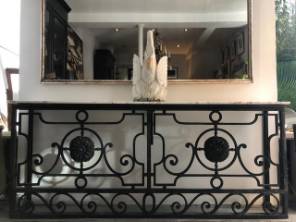 Wrought Iron Console with Marble Tops